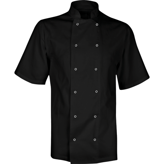 CHEF'S JACKET: UNISEX SHORT SLEEVE Black